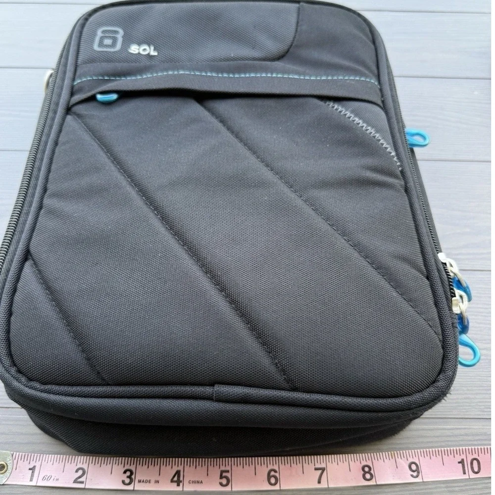 SOL Computer‎ iPad / Tablet Shoulder Messenger Bag Portfolio Case Black Nylon